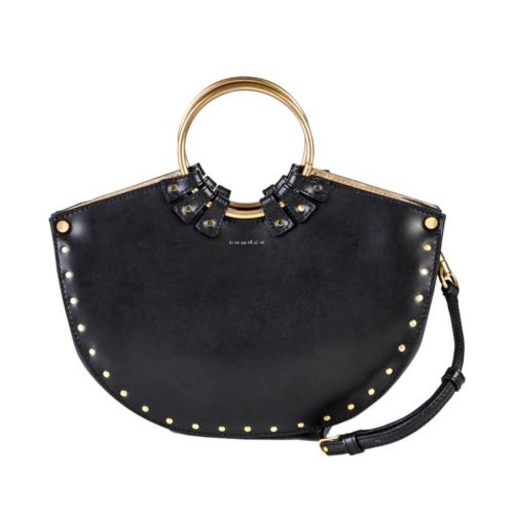 SANDRO 2019 Black Olympe leather handbag